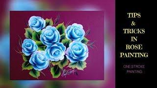 Tips And Tricks In Rose Painting | Blue Roses painting |  Acrylic painting