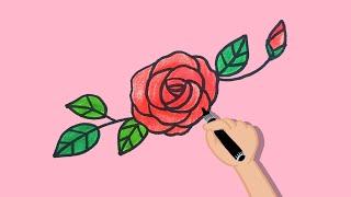 Easy to draw roses in full bloom!