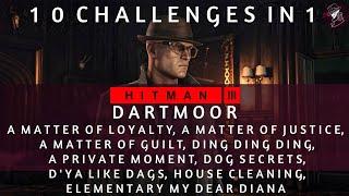 HITMAN 3 | Dartmoor | 10 Challenges in 1 | Full Investigation, All Clues, Redacted Challenge Guide