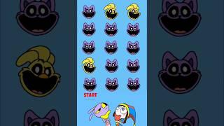 Smiling Critters Catnap The impossible Game challenge!TADC Jax & Pomni IQ test #shorts