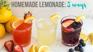 How to make Homemade Lemonade: 3 Flavors! | The Recipe Rebel