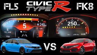 Civic Type R FL5 2023 vs Honda Civic Type R FK8 2021 acceleration battle 0-250