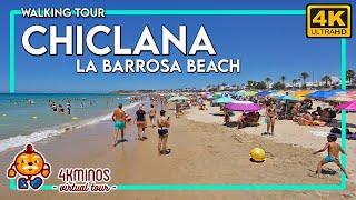 CHICLANA | La Barrosa Beach | 4K UHD | Walking Virtual Tour Spain 2023