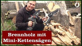 Brennholz machen mit Mini-Kettensägen