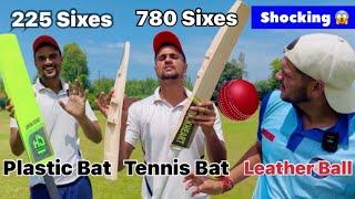 Plastic Bat And Tennis Bat Vs Leather Ball  150m Six  Cricket With Vishal Challenge