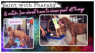 A Dog That Paints?! Pharaby’s Adorable Creative Process! #dogartist #paintingdog  #dogpainting