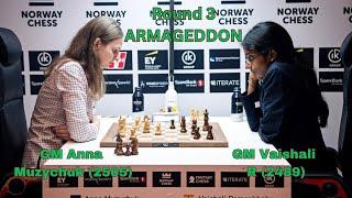 ROUND 3 ANNA VS VAISHALI ARMAGEDDONN | NORWAY CHESS 2024