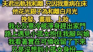 夫君出軌我和離 只因我重病在床 他花光銀子為和離白月光挽發、畫眉、上妝，我心灰意冷被淨身趕出家門，路上遇見小孤女抱住我腳 叫娘，我看著實在可憐收留了下來，只是沒想到小孤女身份...