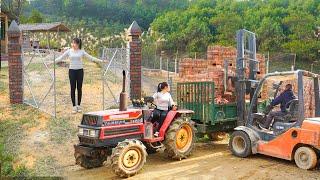 The Girl Drives a Truck To Buy Bricks, Cement And Sand To Build a Farm Gate. Chuyen Bushcraft