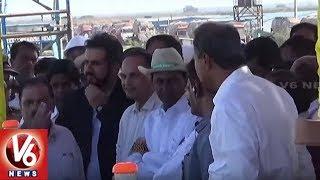 CM KCR Inspects Kannepalli-Annaram Gravity Canal Works | Kaleshwaram Project | V6 News