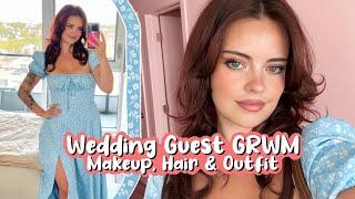 Get Ready With Me For A Wedding! 🩵 makeup, hair & outfit | Julia Adams