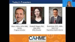 OPAL Fall 2022 Virtual Open House for Programs in Population Health Management