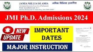 Jamia Millia Islamia PhD Admissions 2024 || PHD Entrance Exam || PHD ADMISSIONS 2024