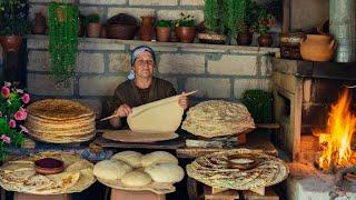 Baking Four Types of Traditional Village Breads in a Rustic Oven