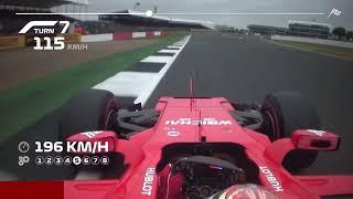 Kimi Raikkonen pushing the SF70H around Silverstone