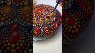 Sunset dot mandala stone painting #art #artist #satisfying #painting #craft #viral