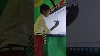 Draw a picture on smart board by students 6th class.Gyan Bharti Public School,Lakhaura