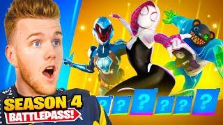 *NEW* SEASON 4 BATTLE PASS IN FORTNITE! (SPIDER-GWEN)