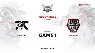 Fnatic ONIC vs Alter Ego GAME 1 MPL ID S14 | AE VS FNOC ESPORTSTV