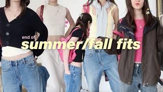 end of summer/fall outfit ideas  simple & fun (transitional fits)