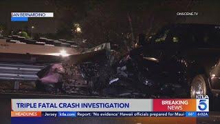 3 dead, 2 hurt after violent 4-car crash in San Bernardino 