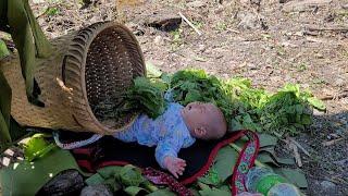 Go to the field to see the vegetables and pull weeds, good child, mother can do the work