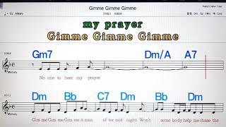 gimme gimme gimme/ABBA노래방, 코드 큰 악보,반주, 가라오케 ,코드, 가사 .Karaoke, Sheet music ,Chord, Lyrics ,MR,