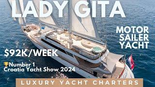 LADY GITA  161' Custom Motor Sailer I  $92,000  | Yacht Charter Vacation in Croatia