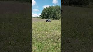 Driving The Pasture Checking For Holes Before The Horses Come. #alphaacres #homesteading #horse