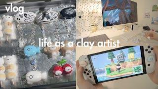 studio vlog  running a small art business, life as a clay artist, game vlog