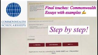 Commonwealth main scholarships Essays step by step with examples | Master's and PhD combined