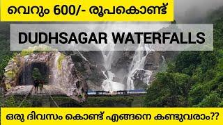 600/- രൂപകൊണ്ട് ഒരു ദിവസം DUDHSAGAR waterfall എങ്ങനെ കണ്ടുവരാം | One day trip| #dudhsagarwaterfalls