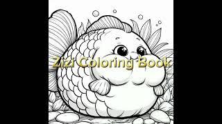 Funny Goldfish  -  zizi coloring book #drawing #cute #digitalart #art #funny #coloringbook