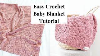 Easy Crochet Baby Girl Blanket Tutorial - Free Crochet Blanket Pattern