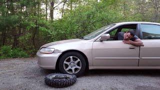 Trying to break dirt bike tire bead with a car