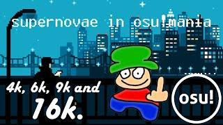 supernovae in osu!mania with 4k, 6k, 9k and 18k