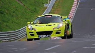 Lime Green Lotus Exige S - Accelerating, Fly by & More!