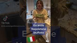 Escarole Napoletana!! Scarola Stuffatte - with pine nuts, olives, raisins & ️. #foodie #vegetarian