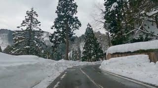  福井サイクリング: 雪景色の美山町から池田町の突き当りまで Cycling in Japan [4K]