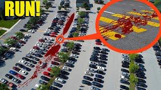 if you ever see a Trail of Blood in this Parking Lot, Don't PARK your car! (It's a Trap)