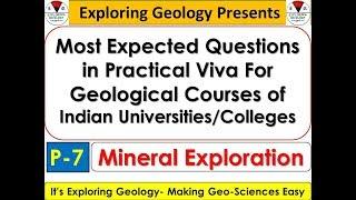 Important Questions for Practical Viva in Mineral Exploration| Exploring Geology