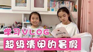 应粉丝要求，拍摄畅畅桐桐学习日常vlog ，作业很少暑假很清闲【畅畅桐桐vlog】
