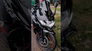 New 2021 suzuki gixxer sf black status. black modified Gixxer sf winglet Windshield modification.