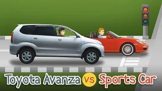 Kartun Lucu - Toyota Avanza vs Sports Car | Cerita Cinta Indonesia - Rizky Riplay