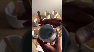 Wicking Concrete Jars ️️  Close up #candlemaking #candlesbusiness #oddlysatisfying #candles
