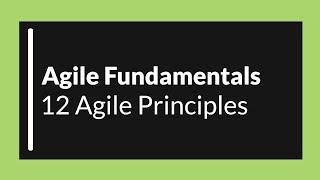 Agile Fundamentals: The 12 Agile Principles