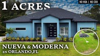 Lujo, Privacidad y Exclusividad: Enorme Casa NUEVA en Orlando, FL con MÁS de 1 ACRES de Terreno