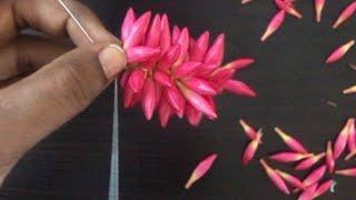 How to string Arali flower garland/Arali flower malai/flower garland/flower veni