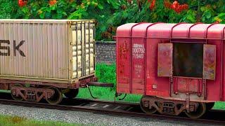 BOXN COUPLING SHIP CONTAINER WAGON TRAIN | BUMPY RAILROAD | Train Simulator | Railwork | NTG GAMING