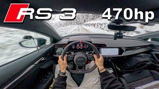 AUDI RS3 8Y STAGE 2 FULL SPEED DRIFTING ON SNOW (POV ASMR)